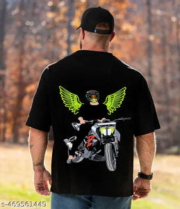Men’s Oversized Cotton T-Shirt – Printed Back, Plain Front