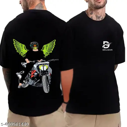 Men’s Oversized Cotton T-Shirt – Printed Back, Plain Front