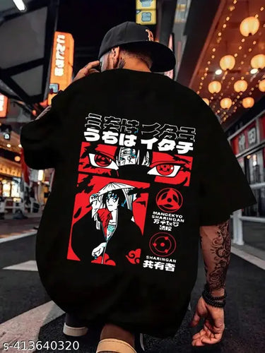 Men’s Anime-Inspired Printed T-Shirt – Trendy Oversized Fit